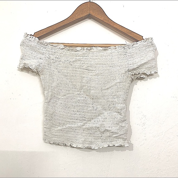 White Off-Shoulder Top.